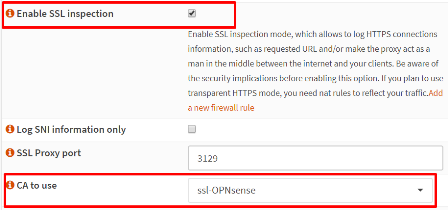 enable SSL inpection
