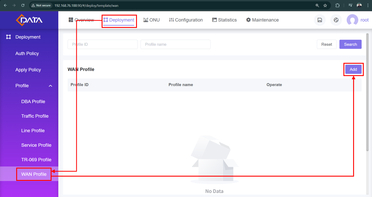 Citraweb.com : Konfigurasi ONU Terpusat Dengan OLT C-Data